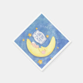 Baby shower naar de maan en terug sterren typograf servet (Hoek)