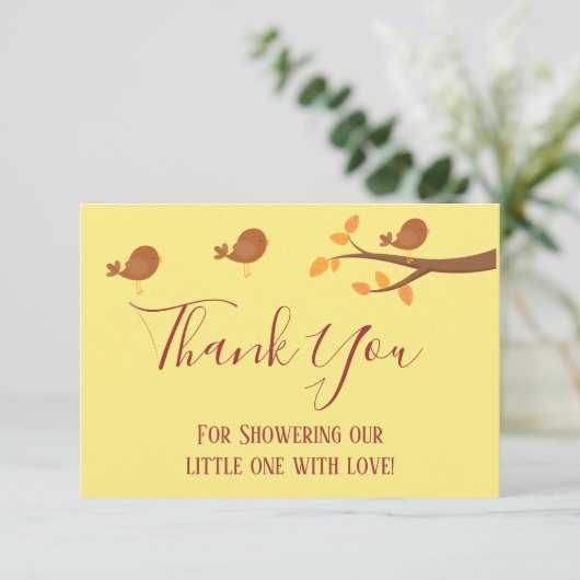 Baby shower najaar bedankkaart (Staand voorkant)