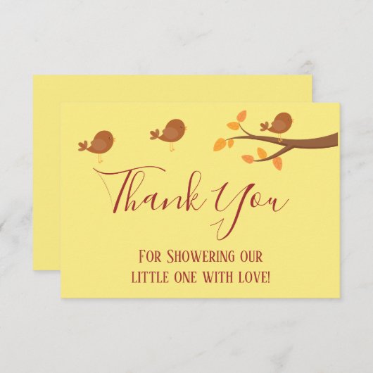 Baby shower najaar bedankkaart (Voorkant / Achterkant)