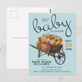 BABY SHOWER | Najaar Briefkaart pompoenwiel (Voorkant / Achterkant)
