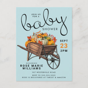 BABY SHOWER   Najaar Briefkaart pompoenwiel
