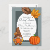 BABY SHOWER | Najaarsuitnodiging van de Herfst Briefkaart (Voorkant / Achterkant)