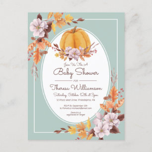 Baby Shower najaarsuitnodiging van de Waterverf Briefkaart