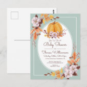 Baby Shower |  najaarsuitnodiging van de Waterverf Briefkaart (Voorkant / Achterkant)