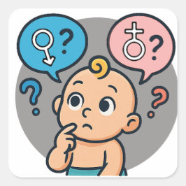 Baby shower name survey card vierkante sticker