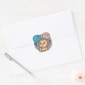 Baby shower name survey card vierkante sticker (Envelop)