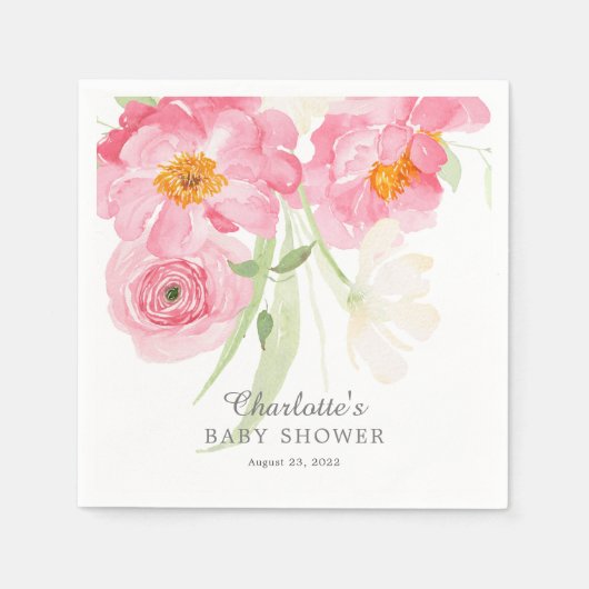 Baby shower Napkins Spring Blossom Floral Servet (Voorkant)