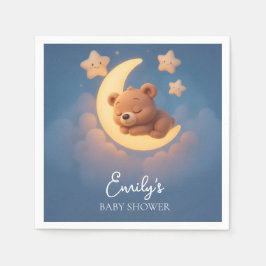 Baby Shower Napkins – Teddy Bear on the Moon Servet