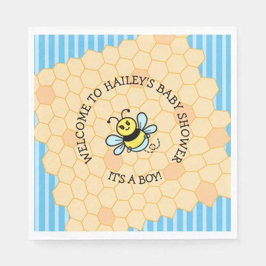 Baby shower Napkins van Honey Bee Thleges Servet (Voorkant)