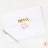 Baby shower Natuur Chic Tuin Bloemen Vierkante Sticker (Envelop)