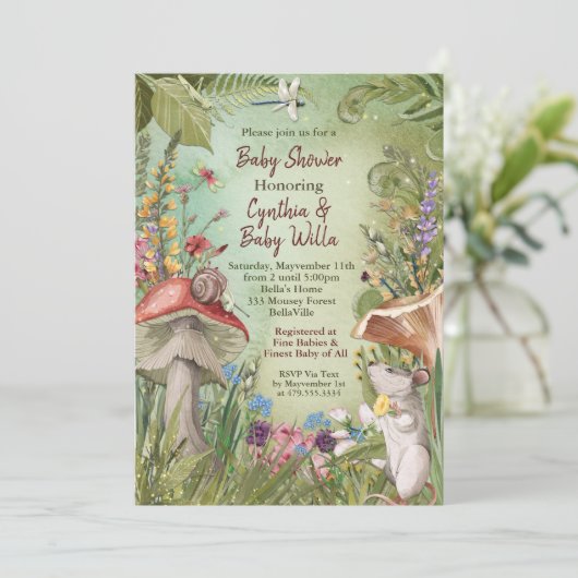 Baby shower Natuur Woodland Kaart (Staand voorkant)