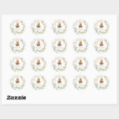 Baby Shower 'Natuurlijke Plezier' Beer Ronde Sticker (Vel)