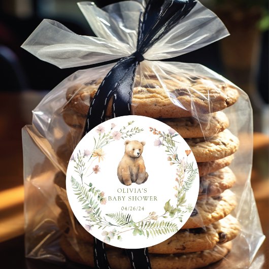 Baby Shower 'Natuurlijke Plezier' Beer Ronde Sticker