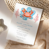 Baby shower Nautical Crab Ocean Waterverf Kaart