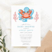 Baby shower Nautical Crab Ocean Waterverf Kaart