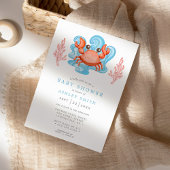 Baby shower Nautical Crab Ocean Waterverf Kaart