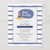 Baby shower Nautical Lighthouse Ahoy Het is een jo (Voorkant)