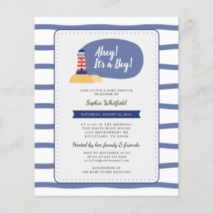 Baby shower Nautical Lighthouse Ahoy Het is een jo