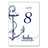 Baby shower Nautisch referentietabel Kaart (Achterkant)
