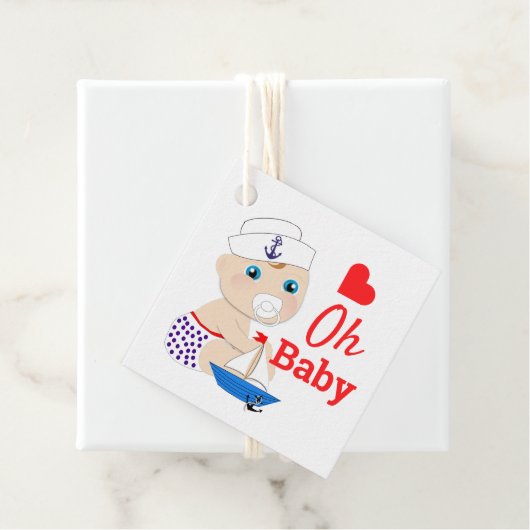 Baby shower nautische jongens Schattige zeeman bla Bedankjes Labels (In situ)