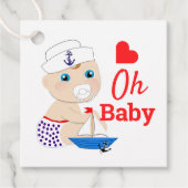 Baby shower nautische jongens Schattige zeeman bla Bedankjes Labels (Voorkant)