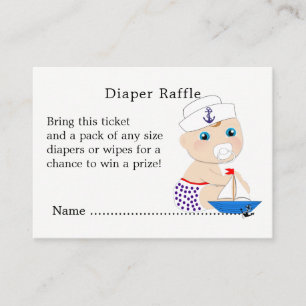Baby shower Nauwe jongens Cute Sailor Blue Informatiekaartje