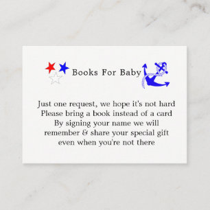 Baby shower Nauwe jongens Cute Sailor Blue Informatiekaartje