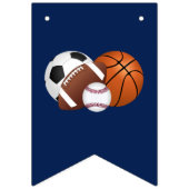 Baby shower Navy Blue Sports Ball Vlaggetjes (Tweede vlag)