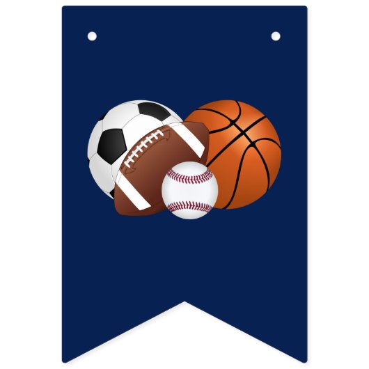 Baby shower Navy Blue Sports Ball Vlaggetjes (Tweede vlag)