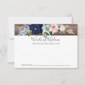 Baby shower Navy & Blush Woorden van Wijsheid Kaar Kaart (Voorkant)