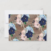 Baby shower Navy & Blush Woorden van Wijsheid Kaar Kaart (Achterkant)