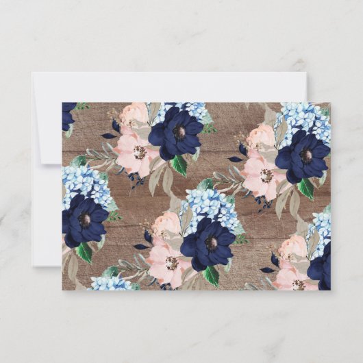 Baby shower Navy & Blush Woorden van Wijsheid Kaar Kaart (Achterkant)