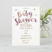 Baby Shower Nepgoud Bronzen Uitnodigingen (Staand voorkant)