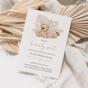 Baby Shower Neutraal Boho We Can Bearly Wait Kaart