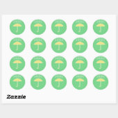 Baby shower Neutraal Groene Paraplu Stickers (Vel)