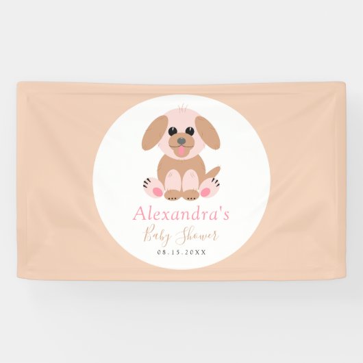 Baby shower neutraal, persoonlijke pop-upbewerking spandoek (Horizontaal)