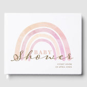 Baby shower Neutraal regenbooghandboek Gastenboek (Voorkant)