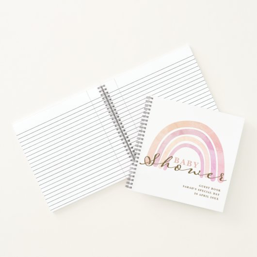 Baby shower Neutraal regenbooghandboek Notitieboek (Binnen)