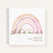Baby shower Neutraal regenbooghandboek Notitieboek (Voorkant)