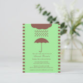 Baby shower Neutral Green Umbrella Invitation Kaart (Staand voorkant)