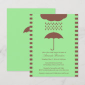 Baby shower Neutral Green Umbrella Invitation Kaart (Voorkant / Achterkant)