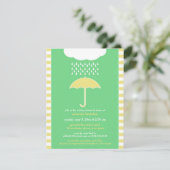 Baby shower Neutral Green Umbrella Invitation Kaart (Staand voorkant)