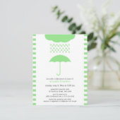 Baby shower Neutral Green Umbrella Invitation Kaart (Staand voorkant)
