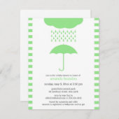 Baby shower Neutral Green Umbrella Invitation Kaart (Voorkant / Achterkant)