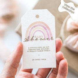 Baby shower Neutrale regenboog Cadeaulabel