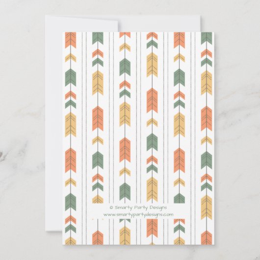 Baby shower Neutrale uitnodiging van Tribal Pijl (Achterkant)