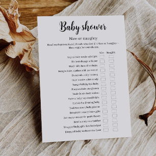 Baby Shower Nice of Naughty spel, Grappig spel, Kaart