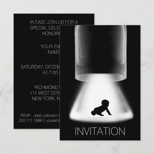 Baby shower Nieuwe Baby Moderne Vip Uitnodiging (Voorkant / Achterkant)