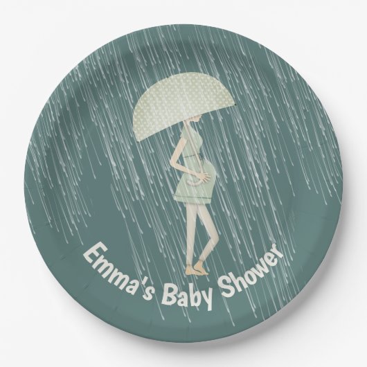 Baby shower nieuwe mam papieren bordje (Voorkant)