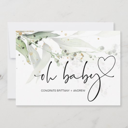 Baby shower Nieuwe Mama Gefeliciteerd Eucalyptus Kaart (Voorkant)